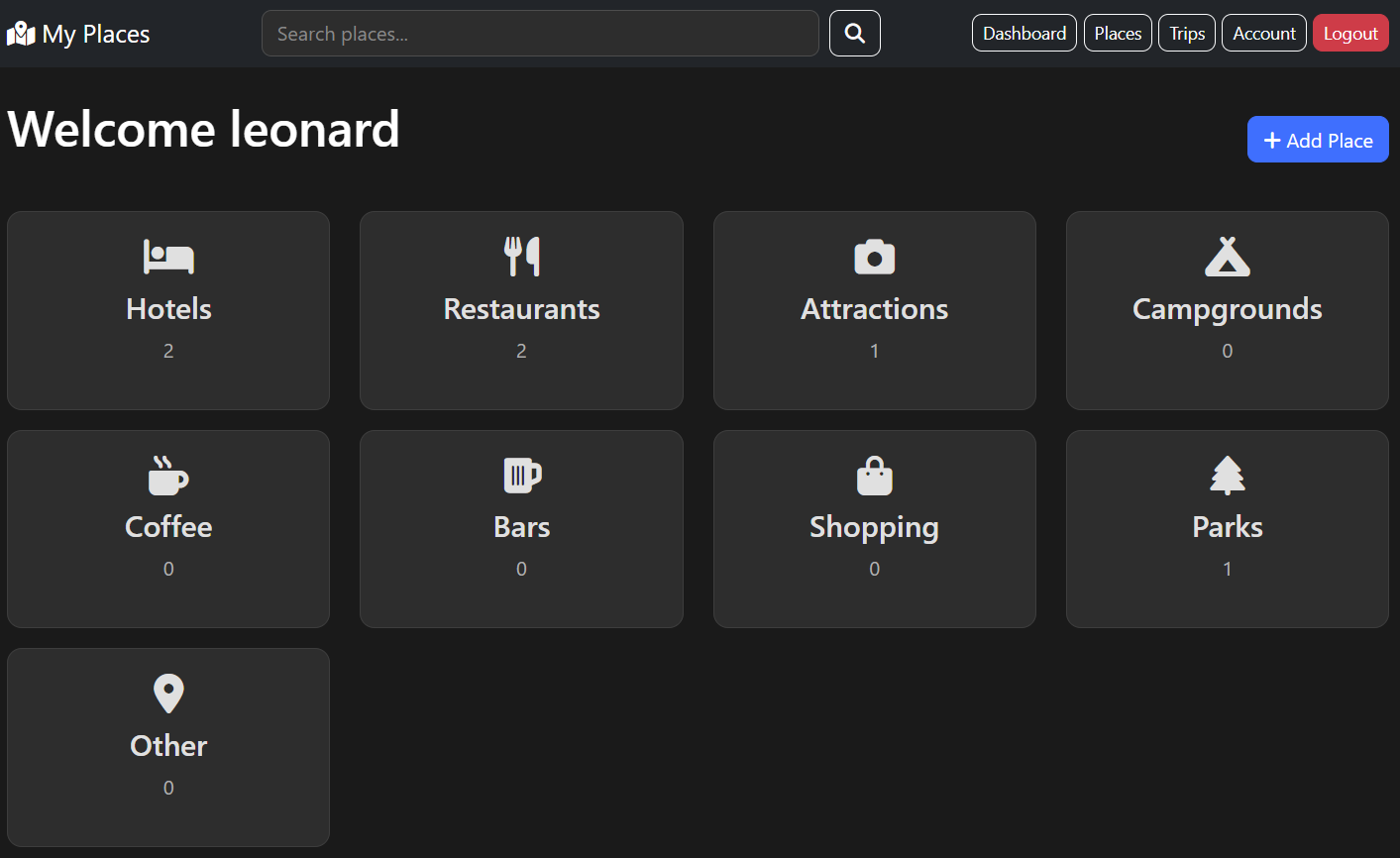 MyPlaces screenshot 1